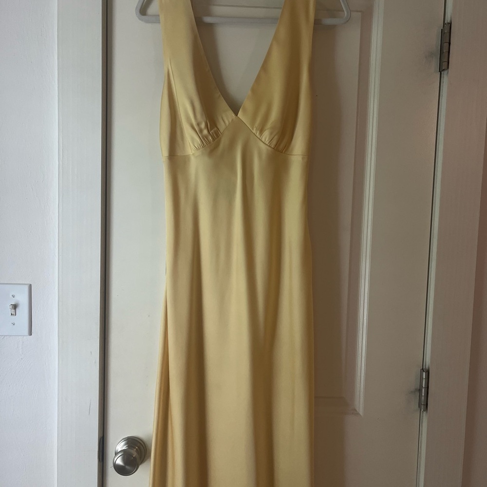 Abercrombie & Fitch butter yellow cowl neck dress